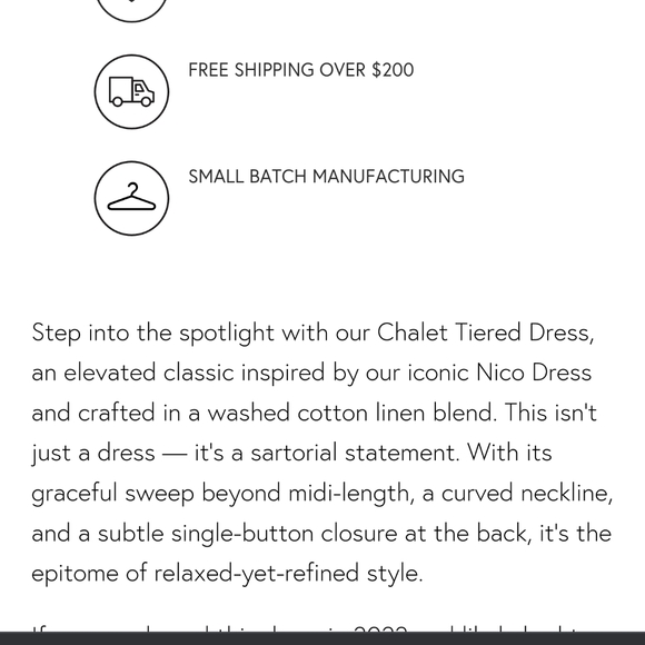 🆕 TRADLANDS CHALET TIERED DRESS COTTON LINEN HARBOR XS - Picture 6 of 8